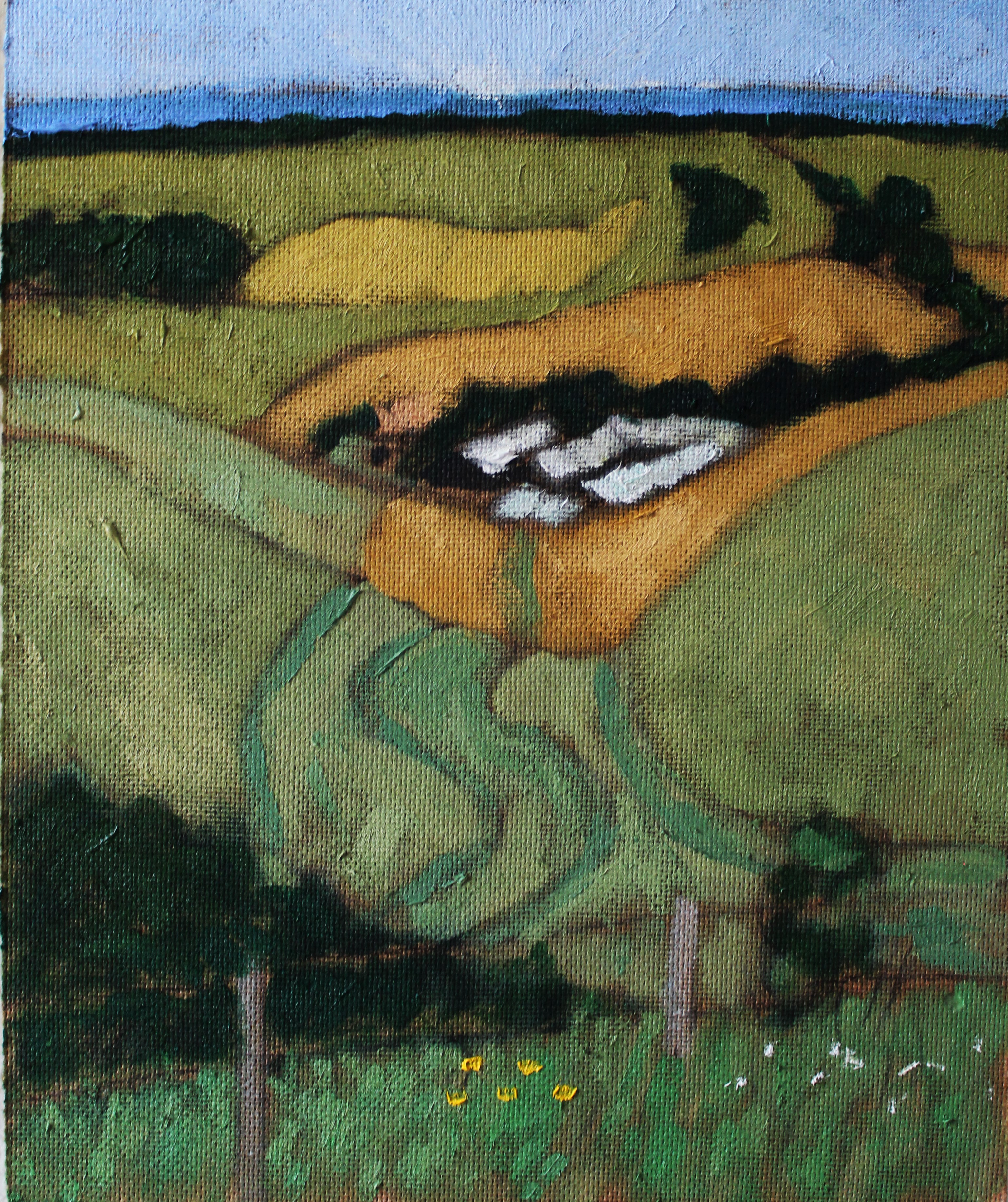 'South Downs From Butts Brow', Work sketch, 2015